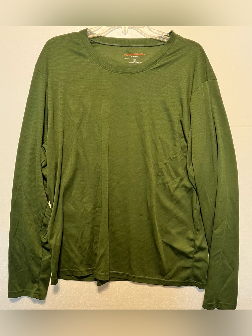 Hawke & Co Base Layer Olive Green XL Long Sleeve Crew Neck Top